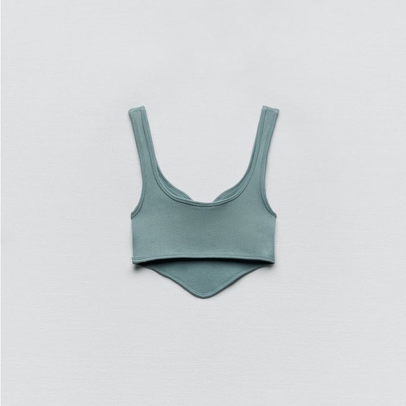 Zara Blue Gray Seamless Corset Top - Picture 15 of 16